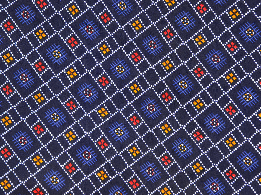 Dark Blue Geometric Digital Printed Premium Butter Crepe Fabric