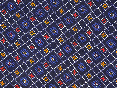 Dark Blue Geometric Digital Printed Premium Butter Crepe Fabric