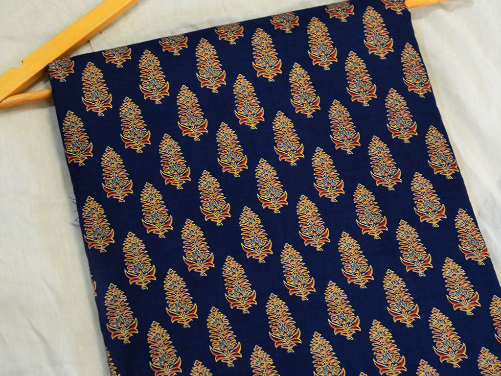Indigo Ajrakh Pure Cotton Fabric