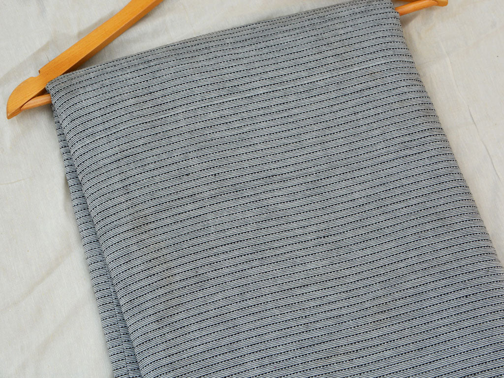 Dark Gray Strips Pattern Pure Cotton Jacquard Fabric