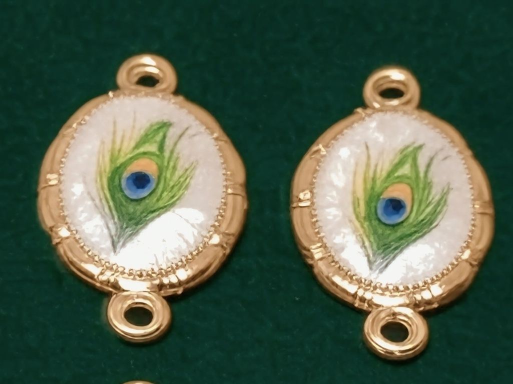 White Peacock Metal Charms