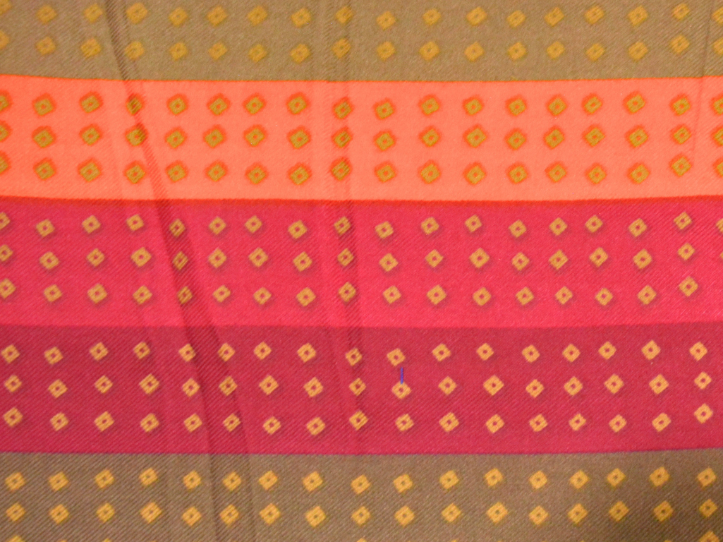 Multicolor Diamond Printed Semi Pashimna Woolen Fabric