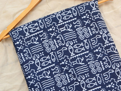 Blue Traditional Pure Cotton Kantha Fabric