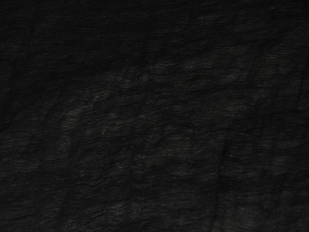 Black Plain Crushed Chiffon Fabric