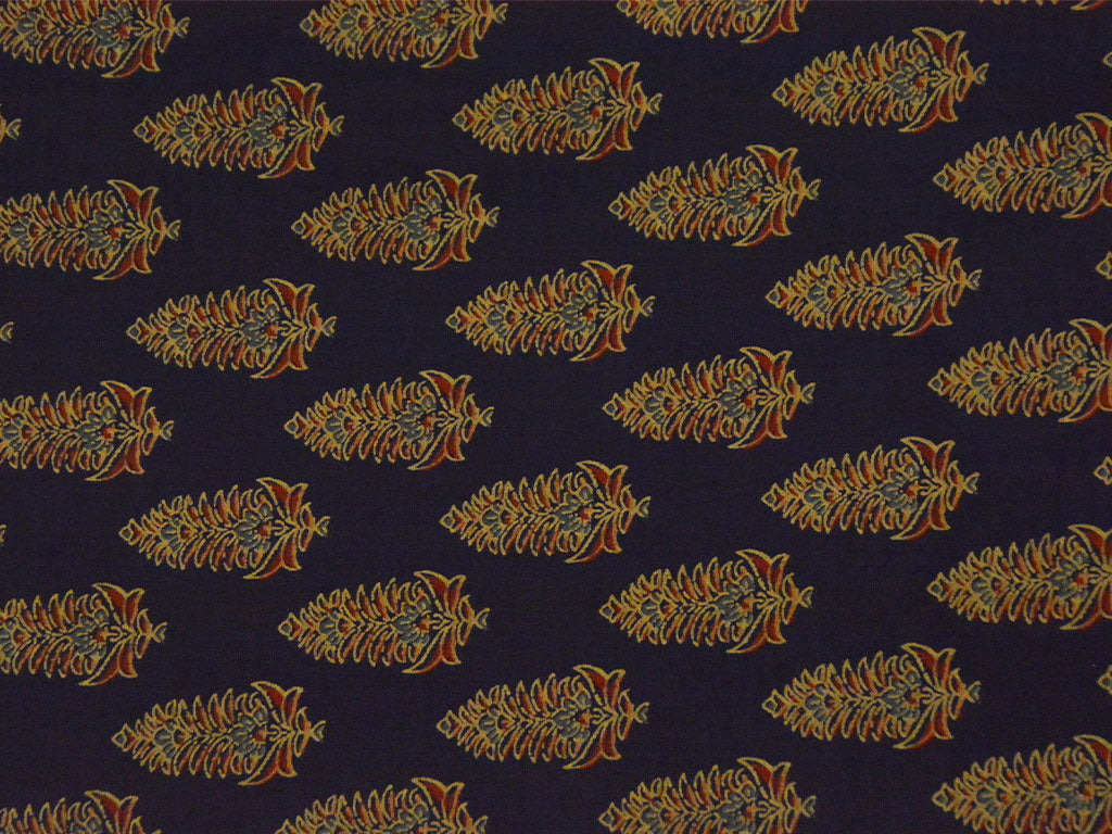 Indigo Ajrakh Pure Cotton Fabric