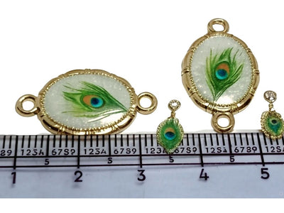 White Peacock Metal Charms