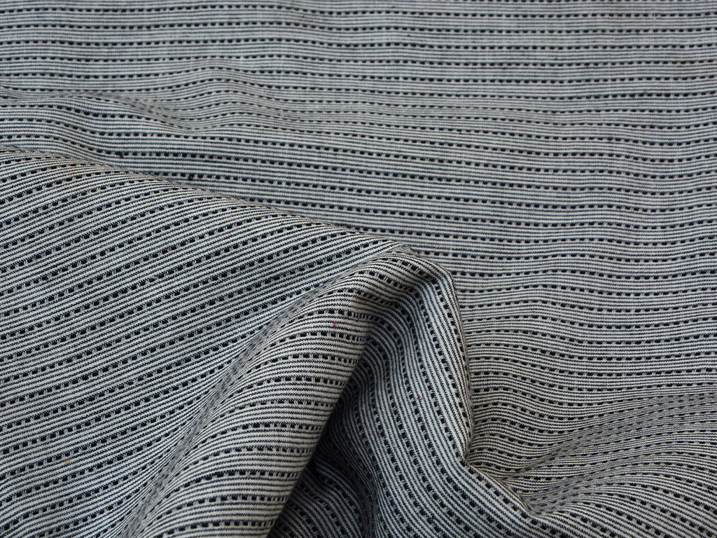 Dark Gray Strips Pattern Pure Cotton Jacquard Fabric