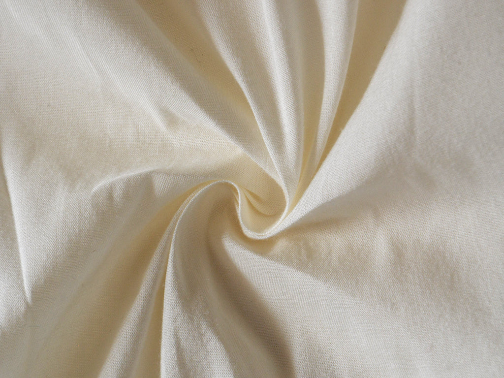 Off White Plain Matte Finish Poly Cotton Fabric