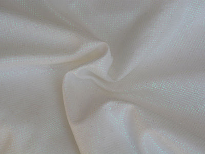 White Geometric Mesh Shimmer Interlock Bonding Fabric