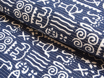 Blue Traditional Pure Cotton Kantha Fabric