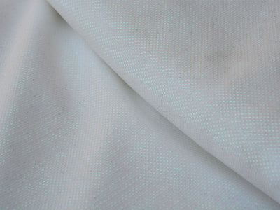 White Geometric Mesh Shimmer Interlock Bonding Fabric