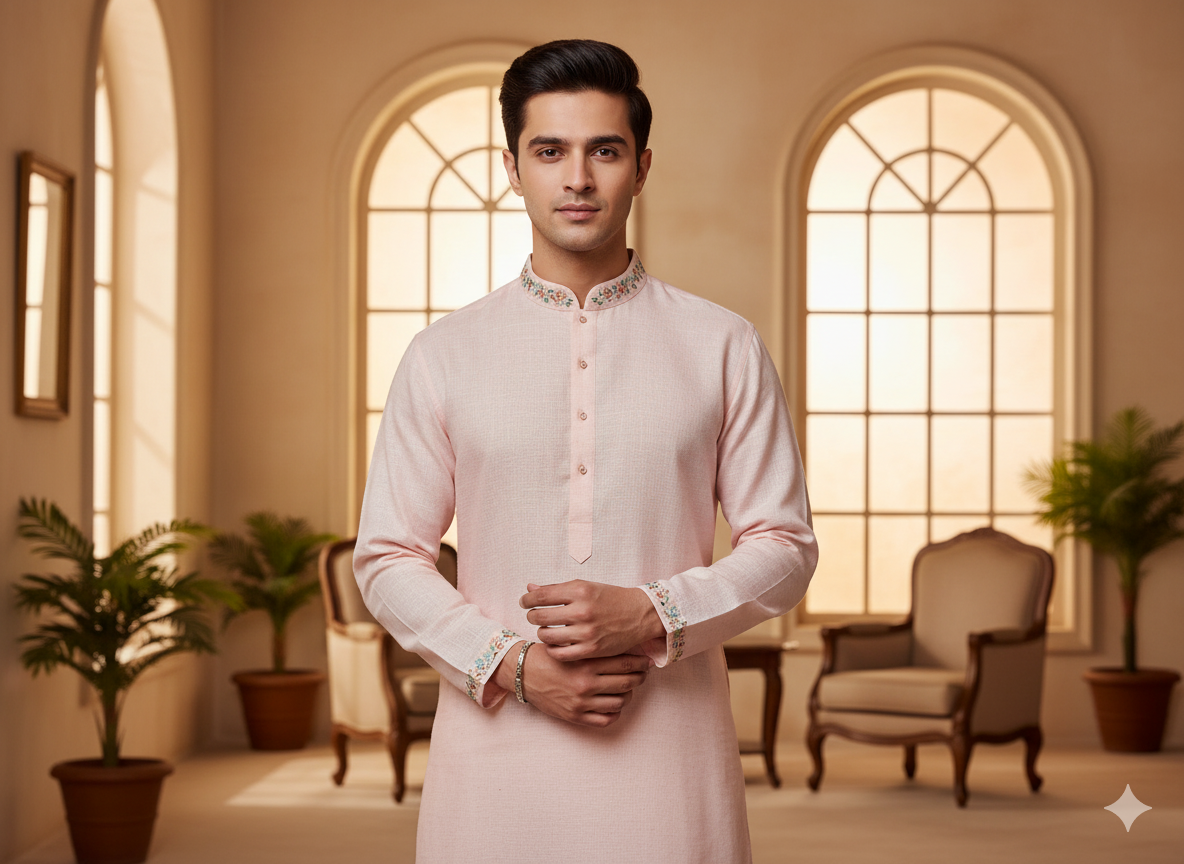 Precut of Baby Pink Pure Linen Fabric - 60 Lea