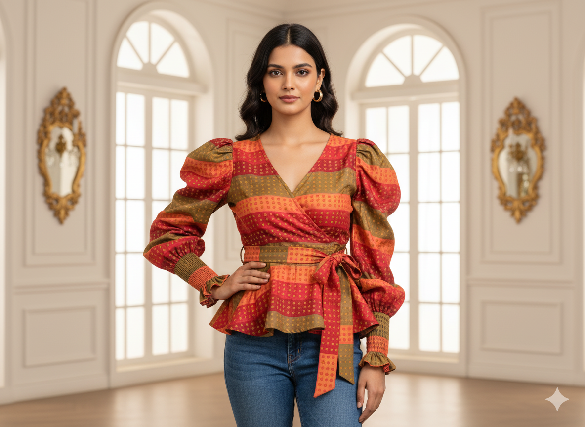 Multicolor Diamond Printed Semi Pashimna Woolen Fabric