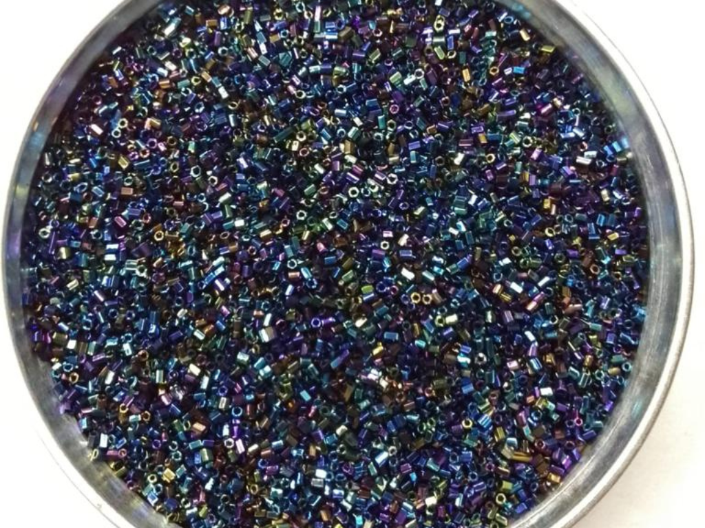 Blue Rainbow 2 Cut Glass Seed Beads- 1.5 mm (Wholesale)