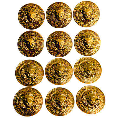 Pure Golden Lion Face Antique Design Round Shank Metal Button