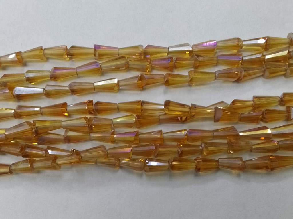 Pastel Brown Conical Crystal Glass Beads