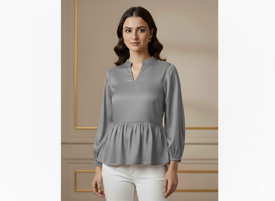 Pastel Light Gray Plain Malai Satin Fabric