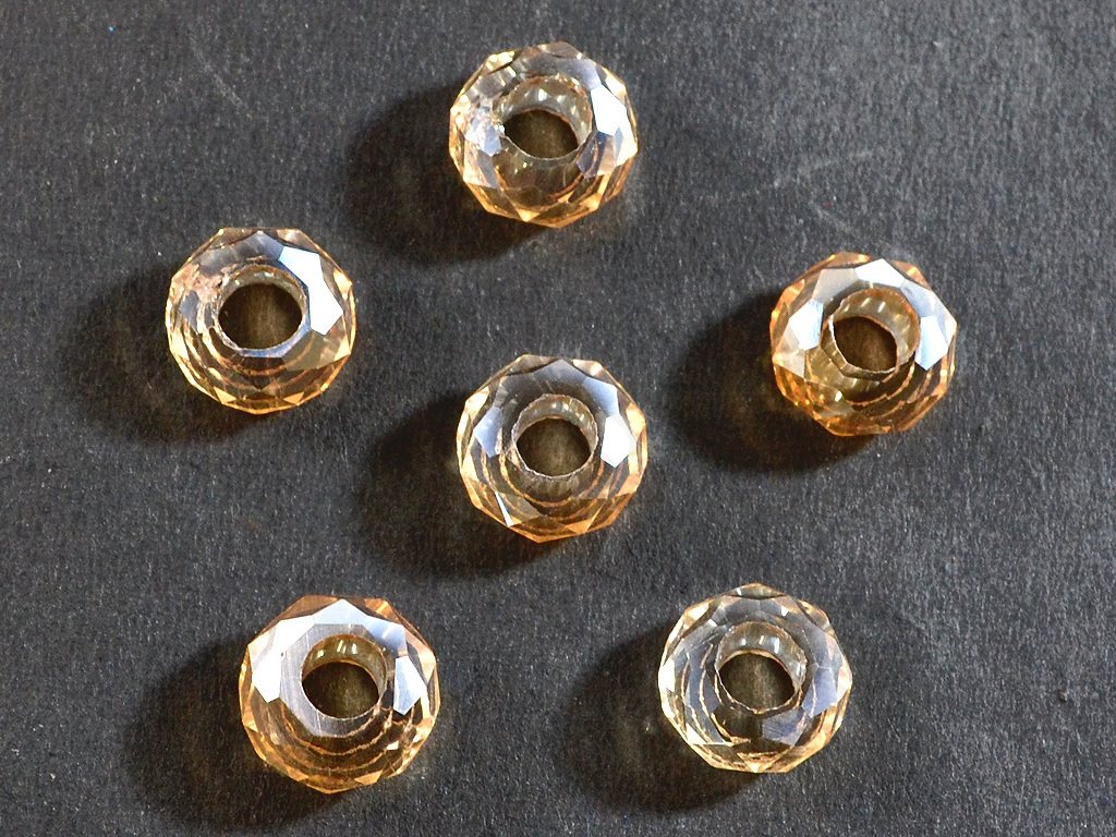 Golden Transparent Faceted Crystal Beads | The Design Cart (3840766836770)