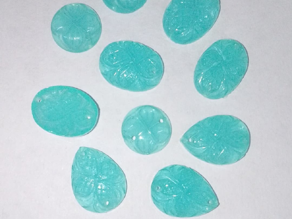 Light Blue Mix 2 Hole Plastic Stones