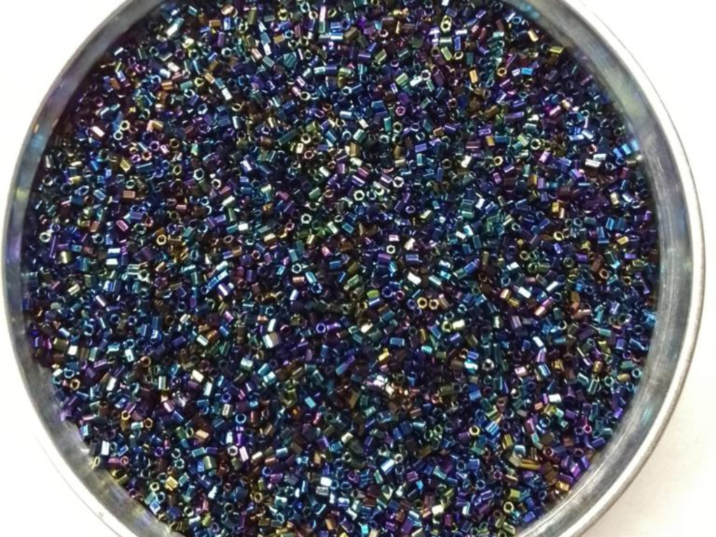 Blue Rainbow 2 Cut Glass Seed Beads- 1.5 mm