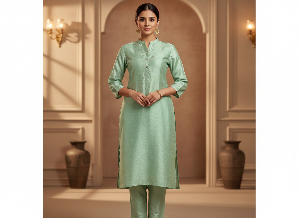 Light Pista Green Plain Bangalore Raw Silk Fabric  (Wholesale)