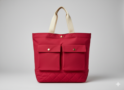 लाल सादा भारी सूती कैनवास कपड़ा