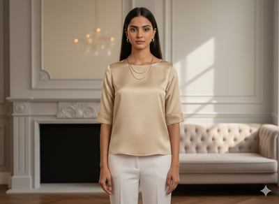 Pastel Ivory Plain Malai Satin Fabric