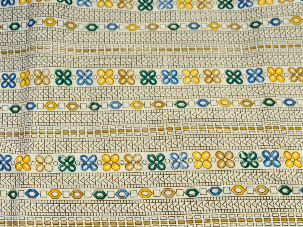 Creame Traditional Digitally Printed Butter Crepe Fabric