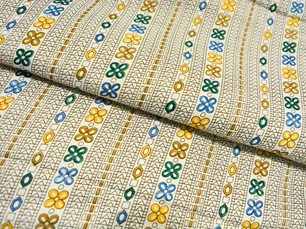 Creame Traditional Digitally Printed Butter Crepe Fabric