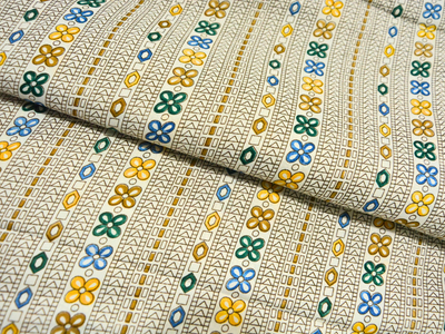 Creame Traditional Digitally Printed Butter Crepe Fabric