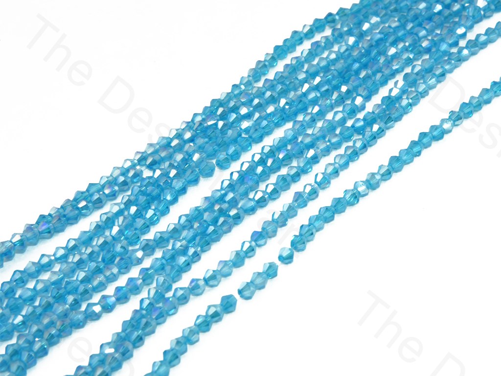 Aqua Blue Transparent Bicone Crystal Beads | The Design Cart (1557077917730)