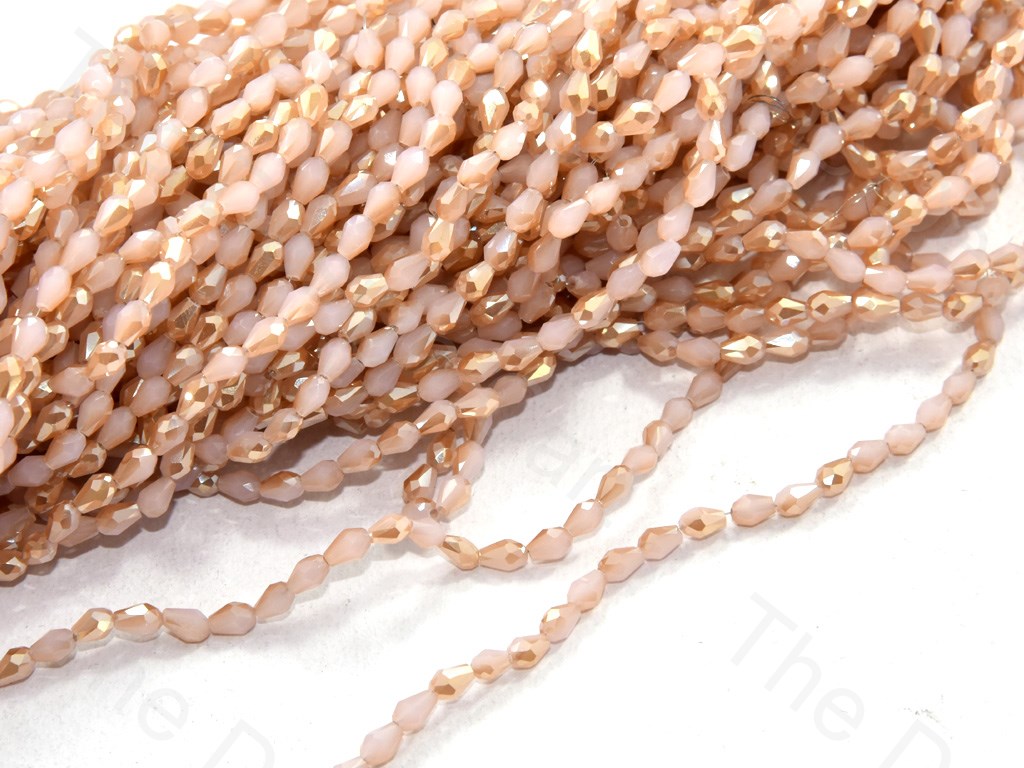 Peach Golden Dual Tone Drop Crystal Beads | The Design Cart (553014624290)