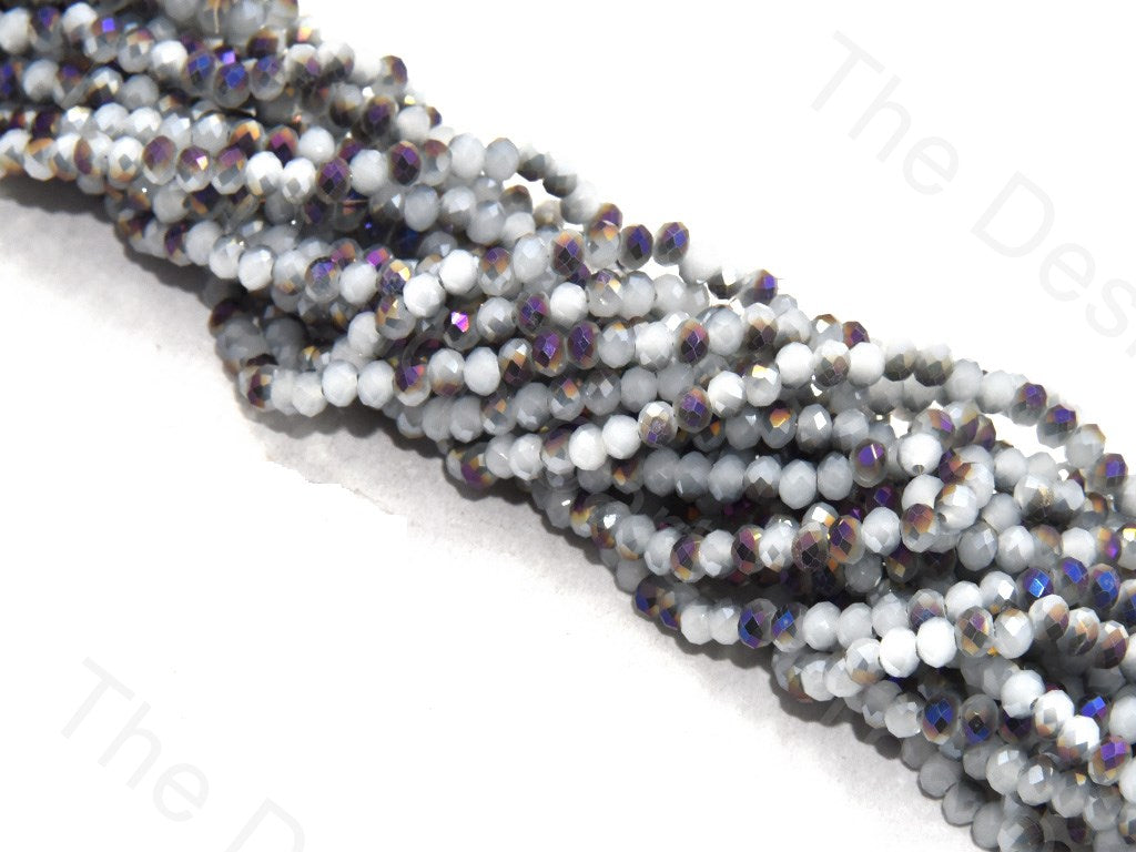 Gray Blue Black Dual Tone Rondelle / Tyre Faceted Crystal Beads | The Design Cart (1557078245410)