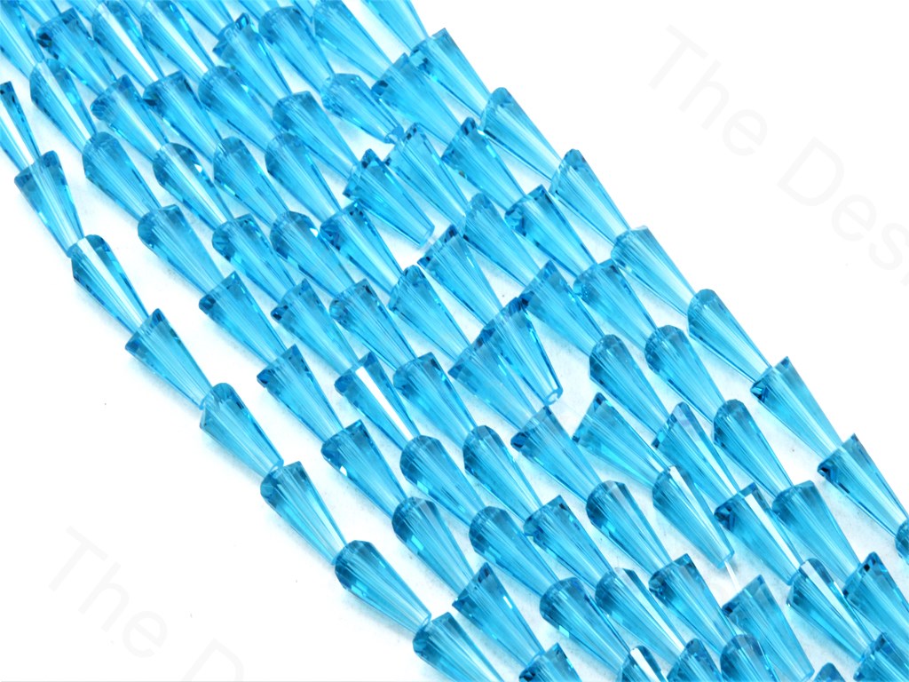 Aqua Blue Transparent Conical Crystal Beads | The Design Cart (1557077655586)