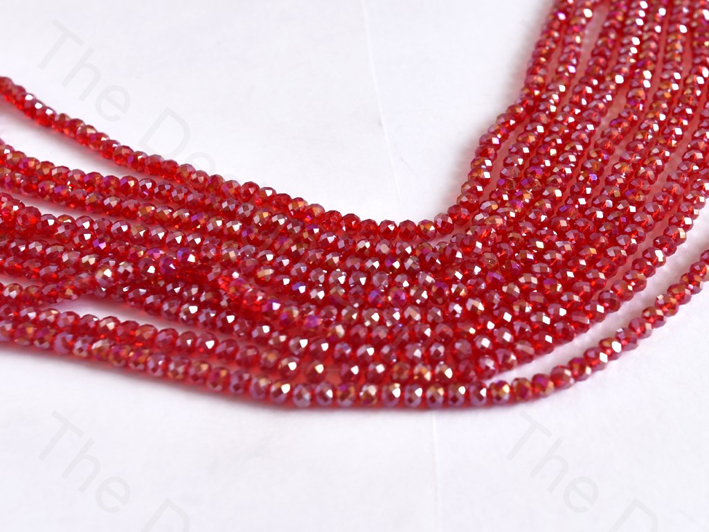 Red Rainbow Rondelle / Tyre Faceted Crystal Beads | The Design Cart (1557073133602)