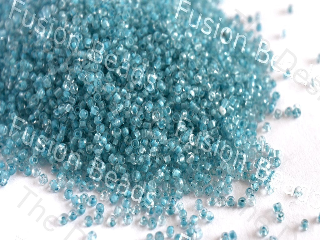 Turquoise Inside Round Seed Beads | The Design Cart (420045652002)