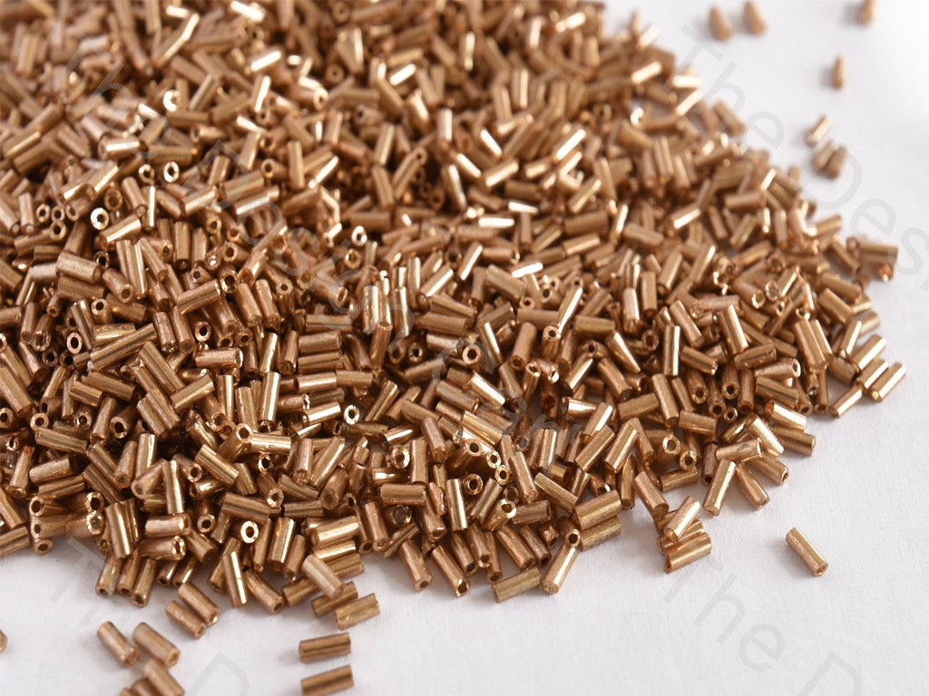 Metallic Golden Pipe / Bugle Glass Beads (10685421971)