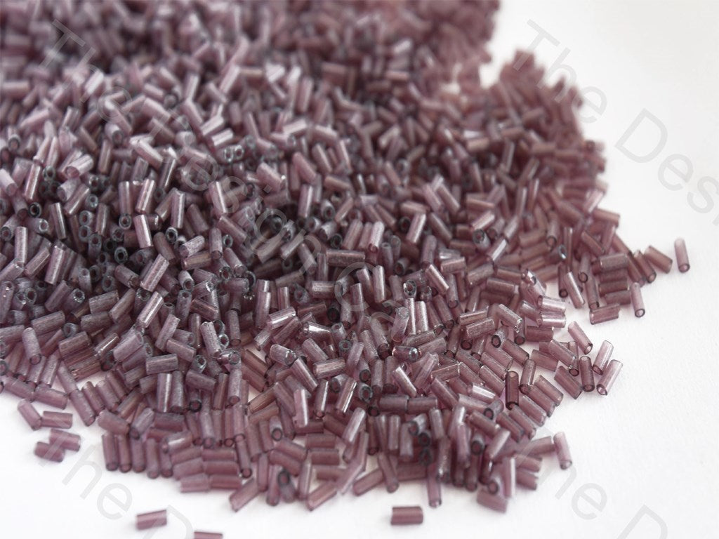 Transparent Purple Pipe / Bugle Glass Beads (10684395859)