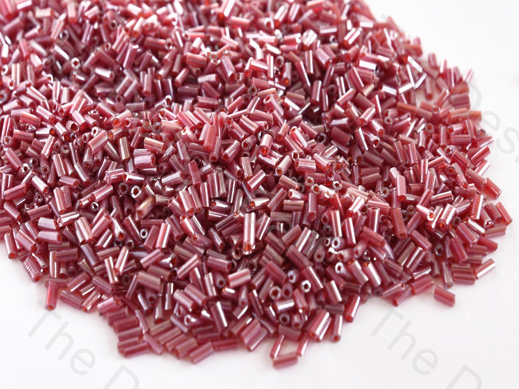 Transparent Luster Red Pipe / Bugle Glass Beads (10645256851)