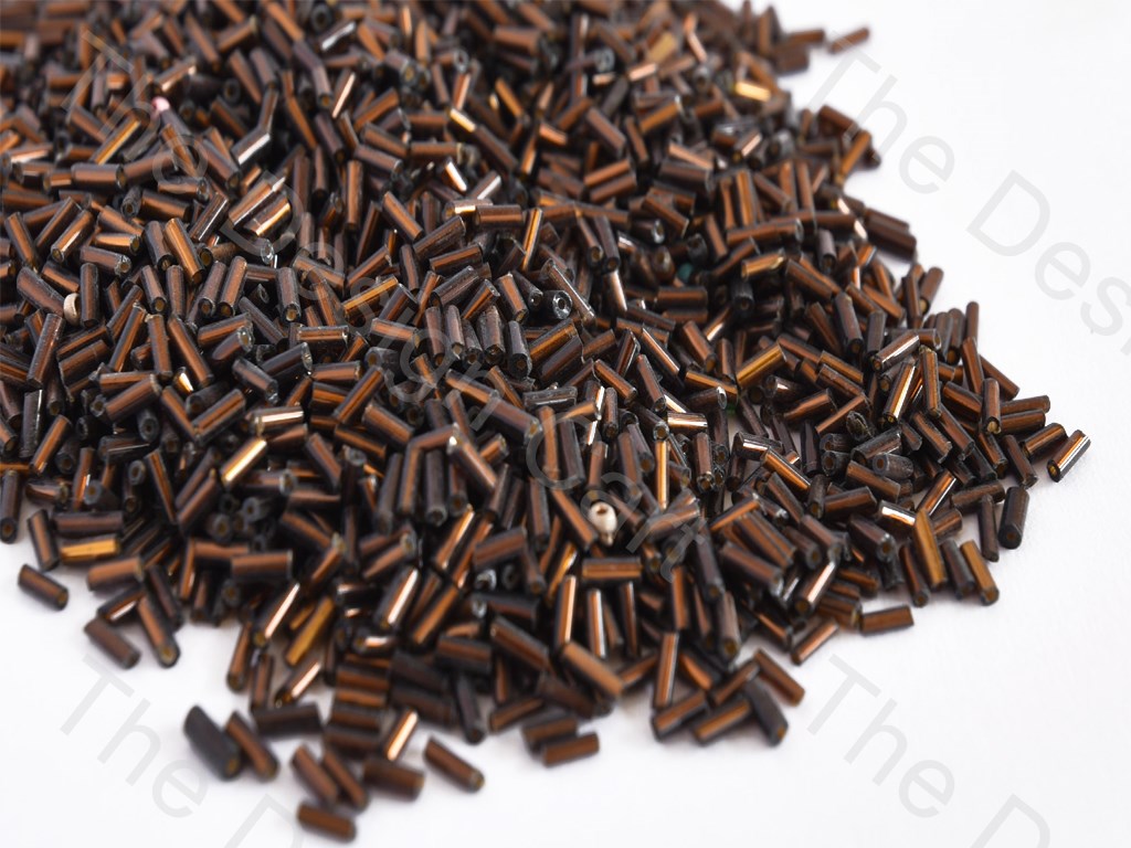 Silverline Brown / Topaz Pipe / Bugle Glass Beads (10644768851)