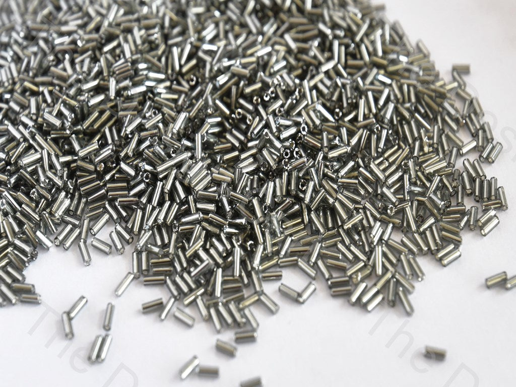 Silverline Gray Pipe / Bugle Glass Beads (10644766291)