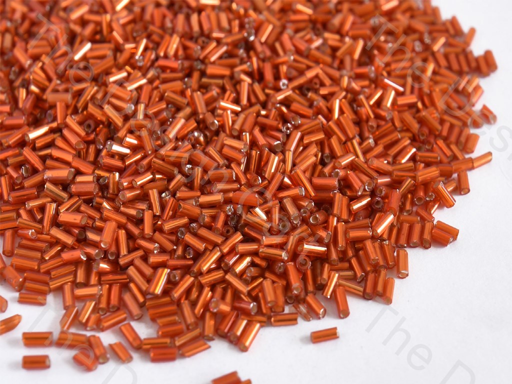 Silverline Orange Pipe / Bugle Glass Beads (10644763603)