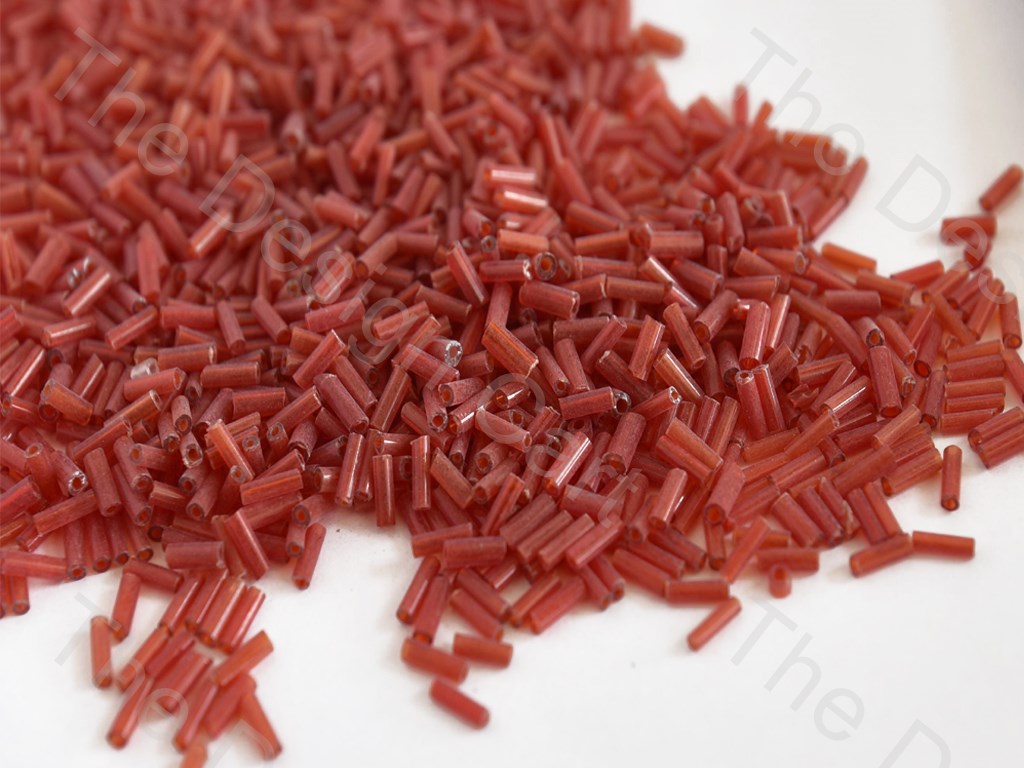 Transparent Red Pipe / Bugle Glass Beads (10644009811)