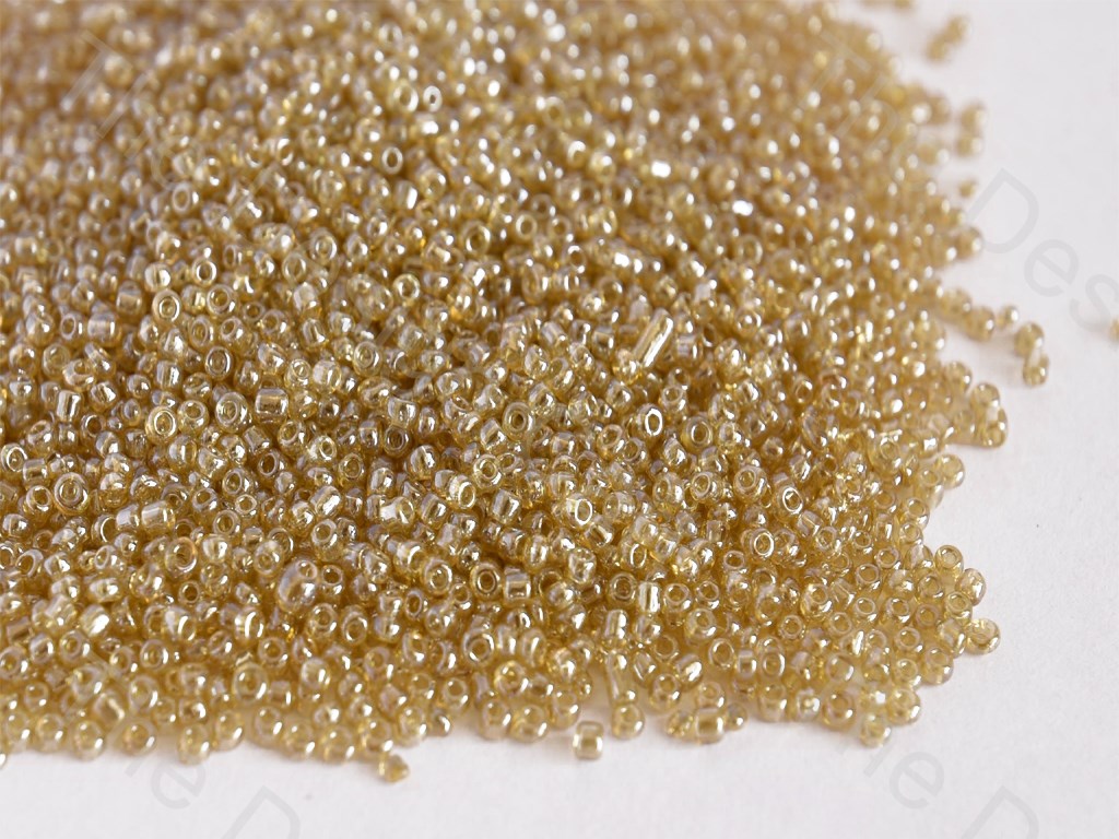 Transparent Luster Golden Round Rocailles Seed Beads | The Design Cart (10588324115)