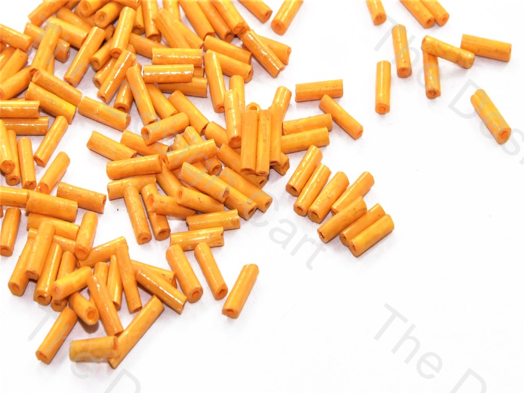 Pale Yellow Dyed Pipe / Bugle Glass Beads (Wholesale)
