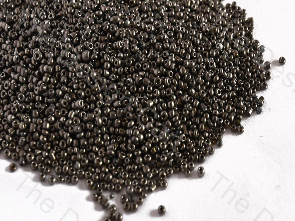 Dark Silver Metallic Round Rocailess Seed Beads (1529881591842)