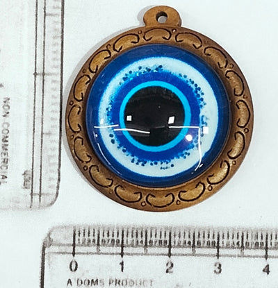 Blue Large Designer Evil Eye Spherical Pendant