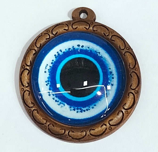 Blue Large Designer Evil Eye Spherical Pendant