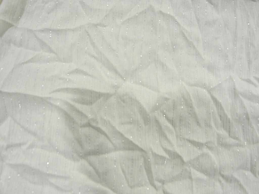White Dyeable Crushed Lurex Rayon Crepe