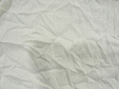 White Dyeable Crushed Lurex Rayon Crepe